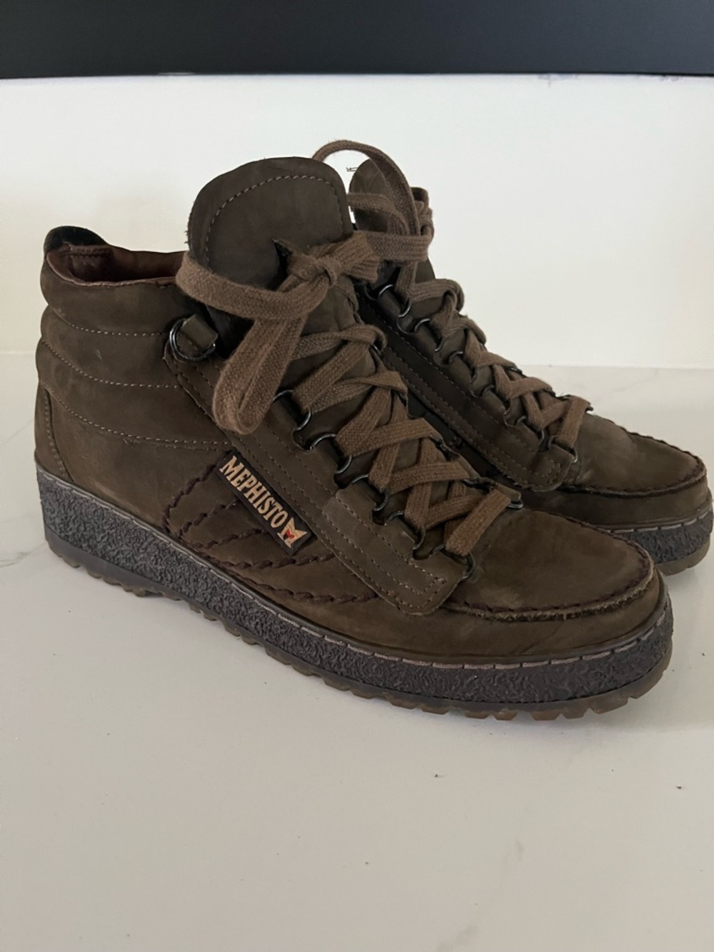 Mephisto Men's Brown Suede Hiking-Style Boots